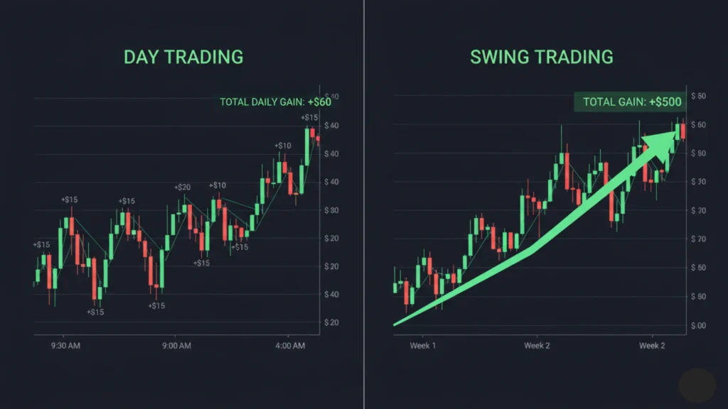 Swing Trading vs Day Trading: Real-Life Example