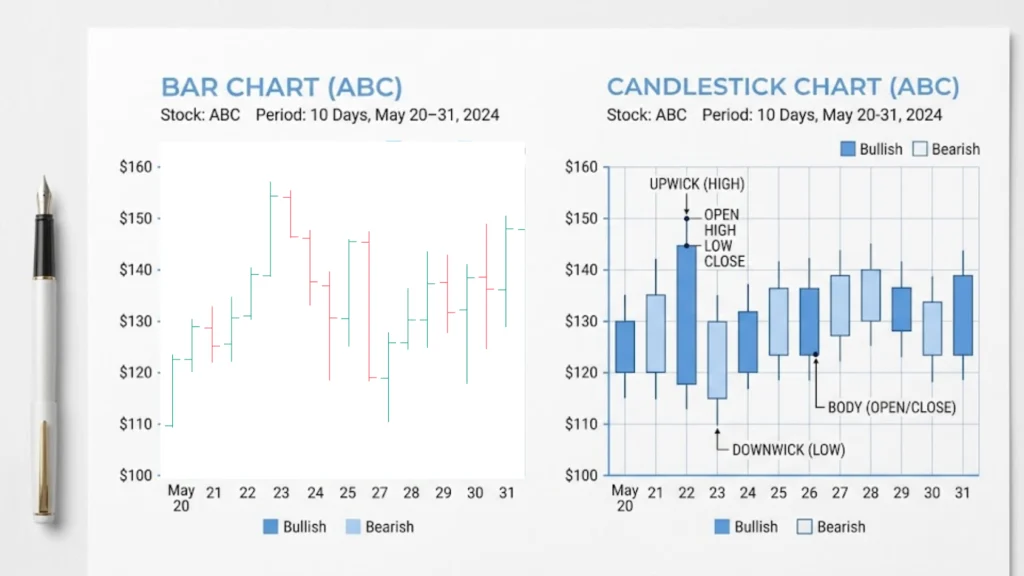 What Is a Bar Chart vs Candlestick Chart?